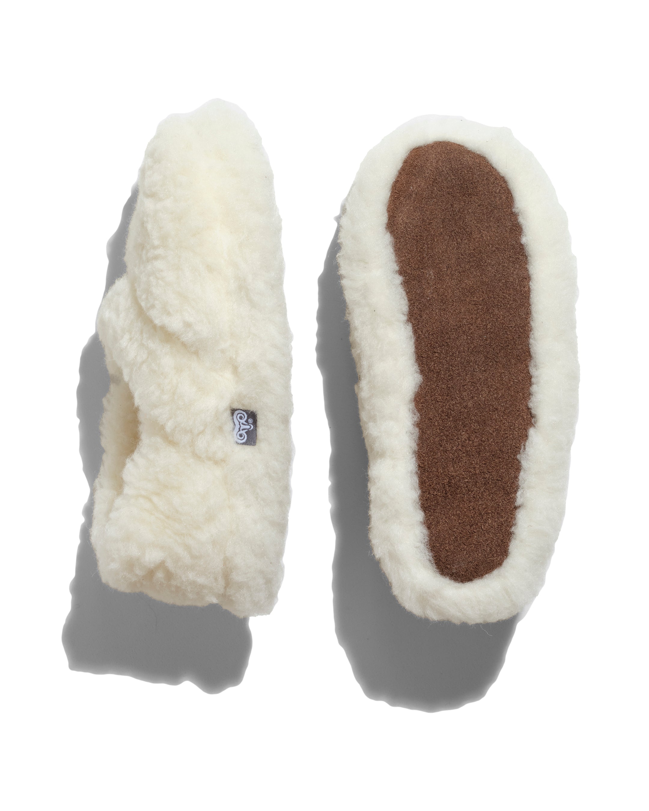 Chaussons Mules En Laine De Mouton Fourrure Crème/noir - Neuf Avec Emballage, Taille 38