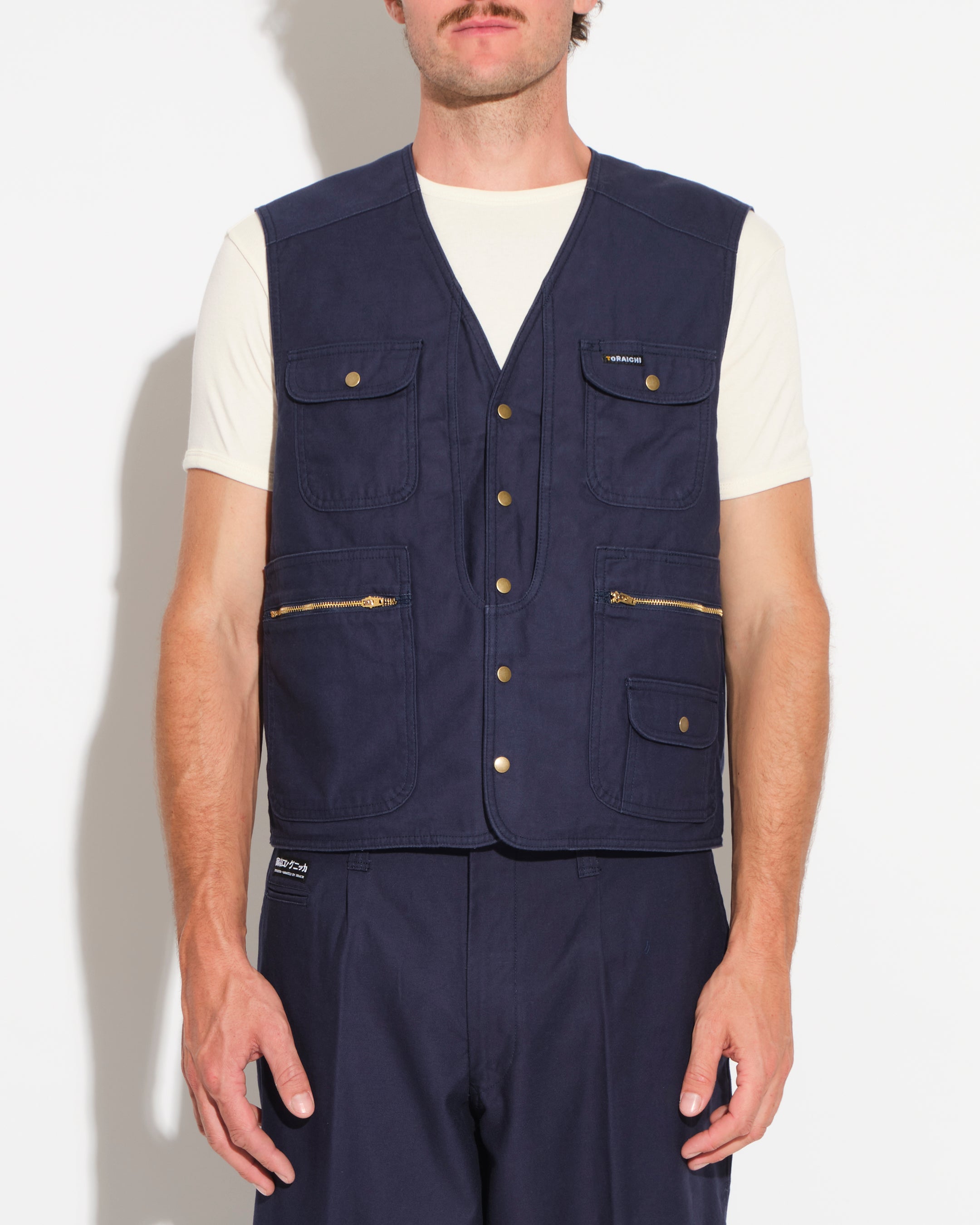 Japanese pocket vest - navy – La Blouse de Lyon